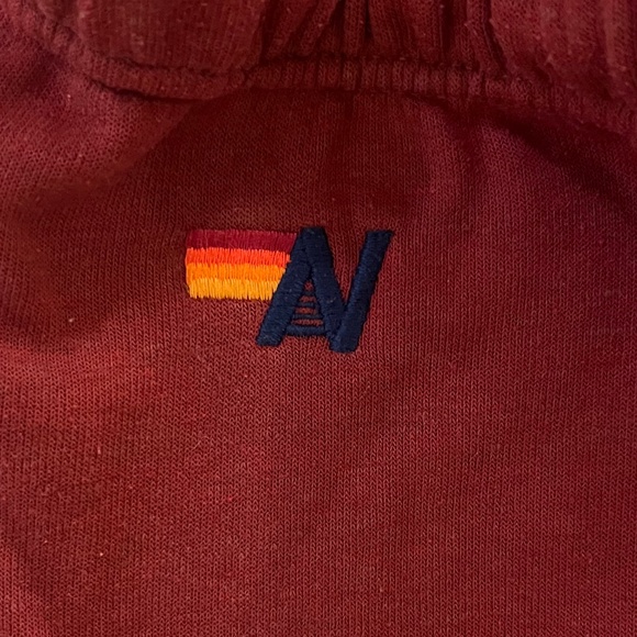 Aviator Nation 5 Stripe Burgundy Sweatpants Size M - Picture 9 of 13